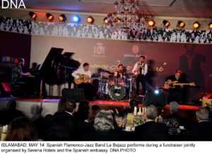 ISLAMABAD, MAY 14: Spanish Flamenco-Jazz Band La Bejazz performs during a fundraiser jointly organised by Serena Hotels and the Spanish embassy. DNA PHOTO