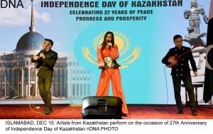 ISLAMABAD, DEC 15: Artists from Kazakhstan perform on the occasion of 27th Anniversary of Independence Day of Kazakhstan.=DNA PHOTO