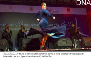 ISLAMABAD, APR 26: Spanish artist performs during a fund raiser jointly organized by Serena Hotels and Spanish embassy.=DNA PHOTO