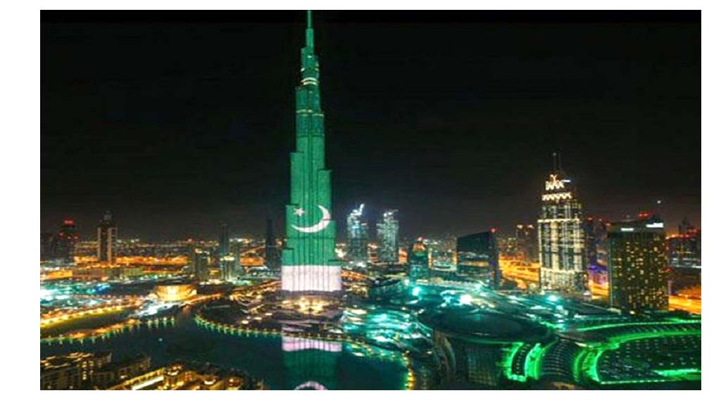 Dubai's Burj Khalifa lights up with Pakistan flag DNA News Agency