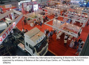 LAHORE, SEPT 26: A view of three day International Engineering & Machinery Asia Exhibition organized by embassy of Belarus at the Lahore Expo Centre, on Thursday.=DNA PHOTO SINDHU