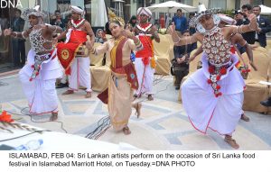 ISLAMABAD, FEB 04: Sri Lankan artists perform on the occasion of Sri Lanka food festival in Islamabad Marriott Hotel, on Tuesday.=DNA PHOTO
